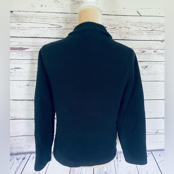 Women’s Small Sweater Cardigan Rafaella Quilt Texture Knit Zip Medium Weight - Picture 4 of 10